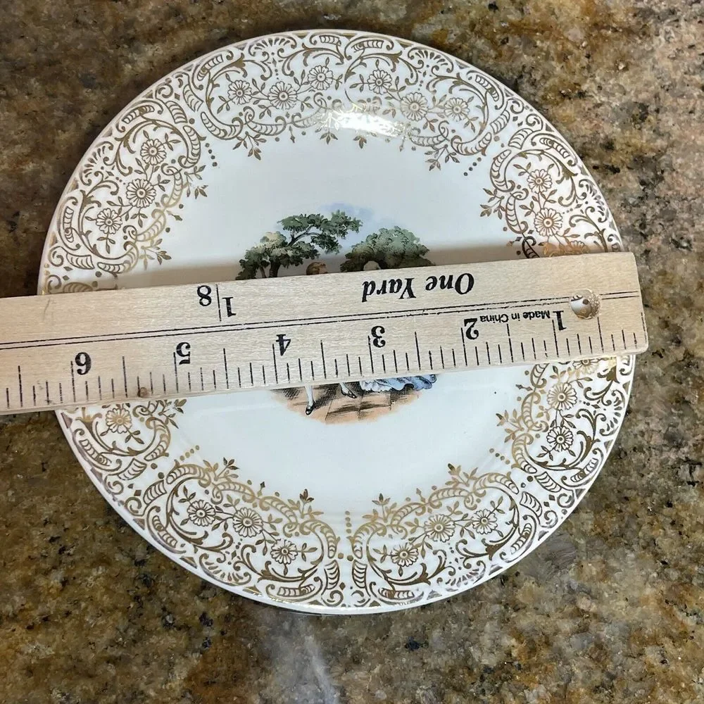 Sebring Pottery‎ Co Plate Chantilly 24k Gold Multicolor Porcelain Size 6.5